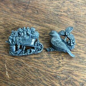 Limited Edition 2001 and‎ 2002 Birds & Blooms Collectors Pewter Pins